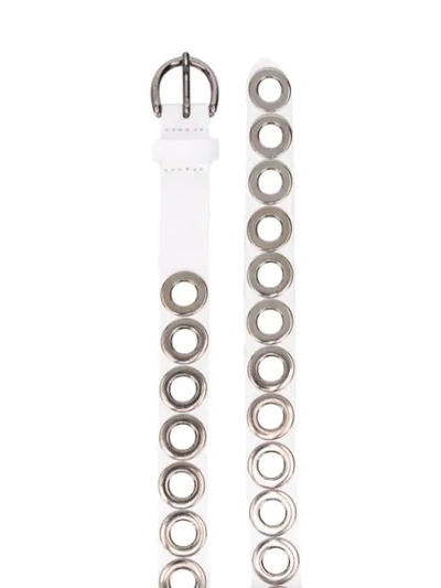 Shop Diesel Eyelet Detail Belt In White