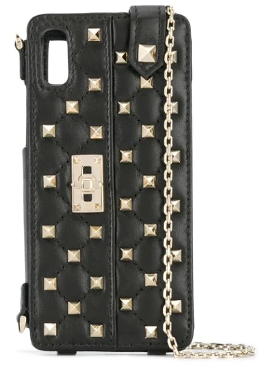 Shop Valentino Garavani Rockstud Spike Iphone X Case - Black