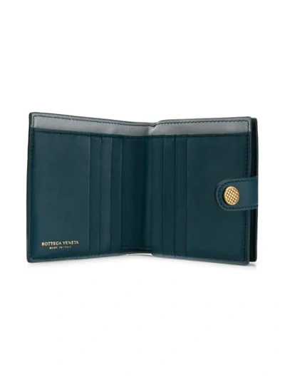 Shop Bottega Veneta French Flap Wallet In Blue