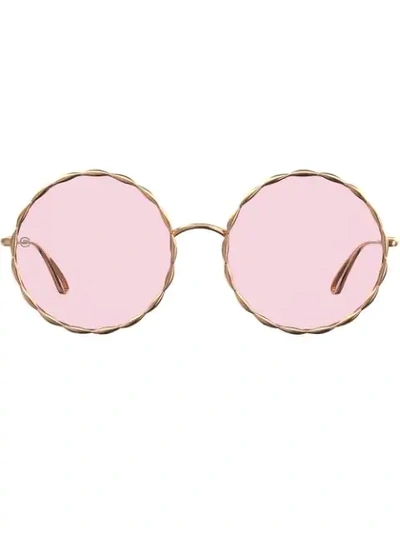 Shop Elie Saab Round Sunglasses In Pink