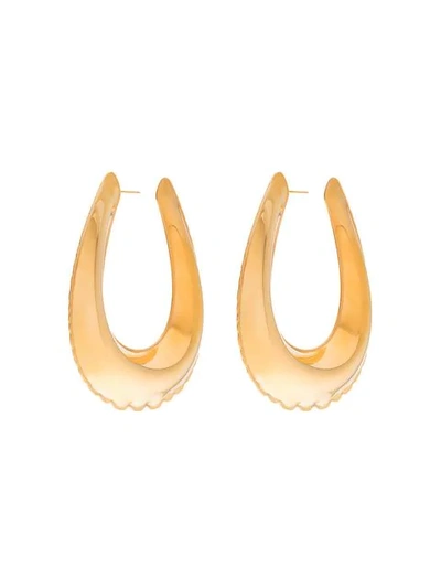 AREA BUCKLE HOOP EARRINGS - 金色