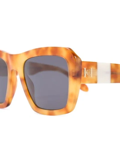 Shop Carolina Herrera Oversized Frame Sunglasses In Yellow