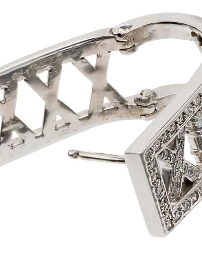 Shop Mindi Mond 'clarity Lattice' Creolen Mit Diamanten In Metallic