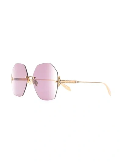 Shop Alexander Mcqueen Oversized-sonnenbrille Mit Perlen In Purple