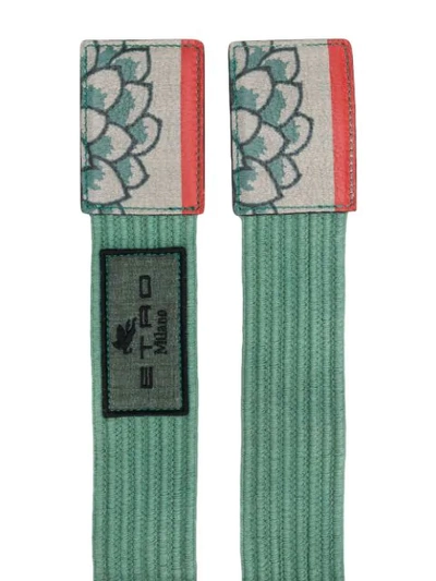 Shop Etro Printed Woven Belt In Green