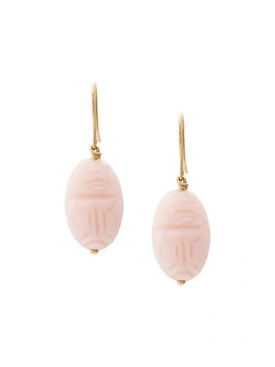 Shop Aurelie Bidermann Bead Drop Earrings In Pink