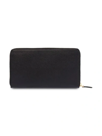 Shop Prada Large Zip Around Wallet In Black