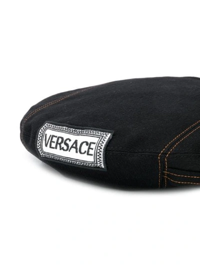Shop Versace Plain Beret - Black