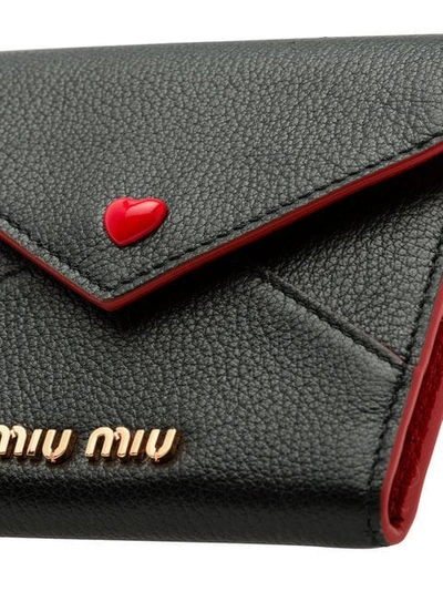 Shop Miu Miu Love Lovo Envelope Pouch In Black