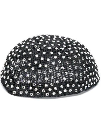 Shop Gucci Gemstone Embellished Hat In Black