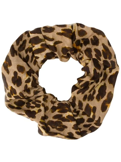 Shop Andamane Leopard Print Scrunchie - Neutrals