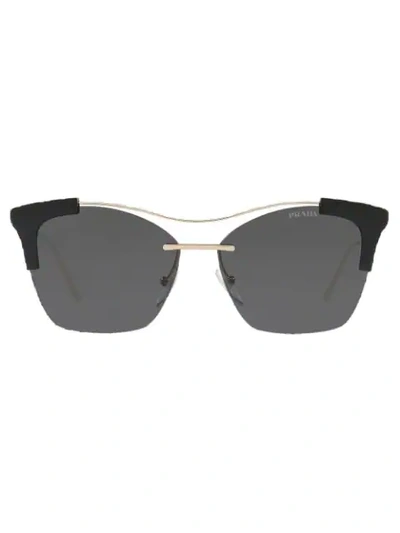 Shop Prada Oversized Square Framed Sunglasses In Black