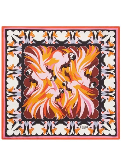 Shop Fendi Parakeet Foulard In Orange