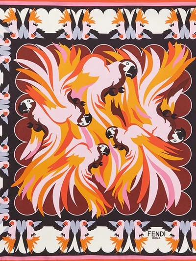 Shop Fendi Parakeet Foulard In Orange