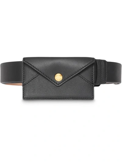 Shop Burberry Envelope Detail Belt In Black