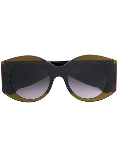 Shop Gucci Oversized Round Frame Sunglasses In 003