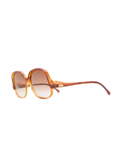 Pre-owned Saint Laurent 1970s Round Frame Sunglasses In Orange