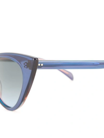 Shop Oscar De La Renta Rectangle Cat-eye Sunglasses In Blue