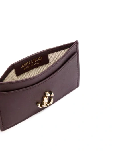 Shop Jimmy Choo Umika Logo Card Holder In Red