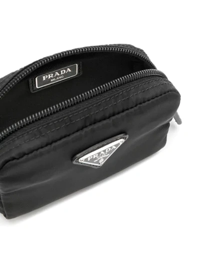 Shop Prada Logo Coin Pouch - Black