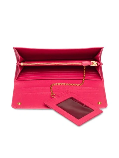 Shop Prada Logo-plaque Continental Wallet In Pink