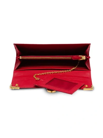 Shop Prada Cahier Saffiano Leather Wallet Large In Red