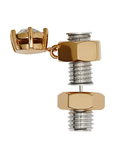 Shop Burberry Charm Gold-plated Nut And Bolt Earrings