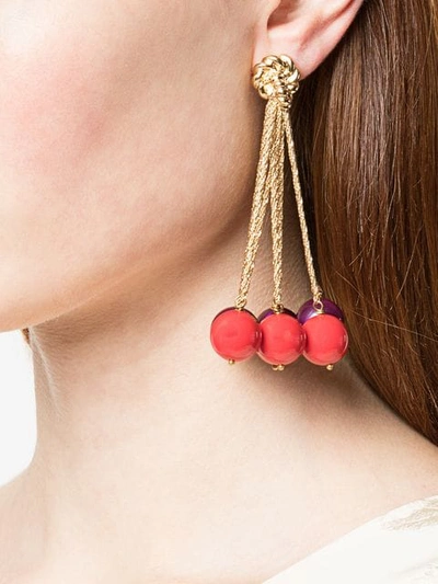 Shop Aurelie Bidermann Ball Charm Earrings In Red