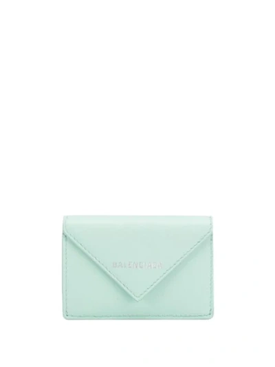 Shop Balenciaga Mini Papier Wallet - Green