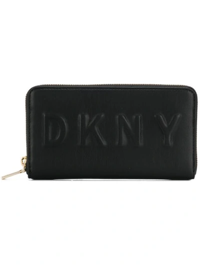 Shop Dkny Embossed Logo Wallet - Black