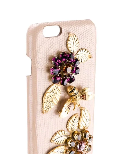 Shop Dolce & Gabbana Embellished Iphone 6 Case In Neutrals