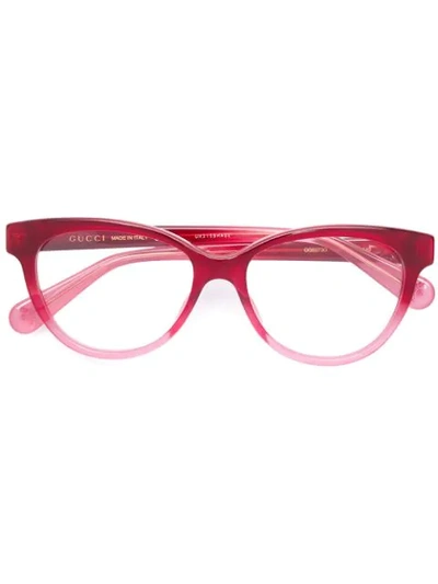 Shop Gucci Cat Eye Glasses In Red
