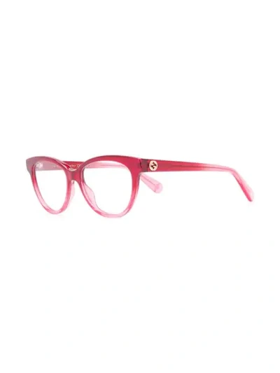 Shop Gucci Cat Eye Glasses In Red