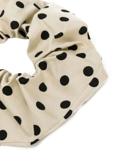 Shop Andamane Polka Dot Scrunchie - White