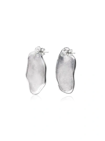 Shop All Blues 925 Sterling Silver Quail Egg White Earrings In Metallic