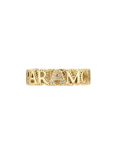 Shop Gucci 18kt Yellow Gold The Aveugle Par Amour Ring In 8000