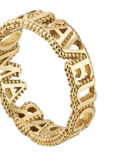 Shop Gucci 18kt Yellow Gold The Aveugle Par Amour Ring In 8000