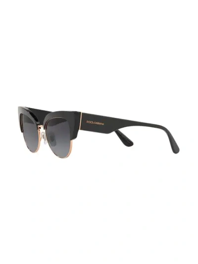 Shop Dolce & Gabbana Cat-eye Tinted Sunglasses In 501/8g Black
