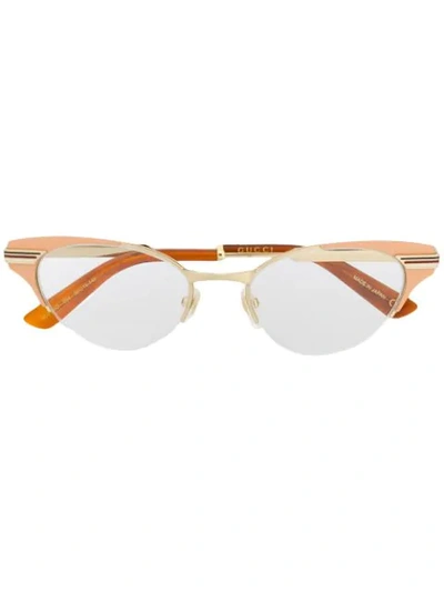 Shop Gucci Eyewear Cat Eye Frame Glasses - Pink