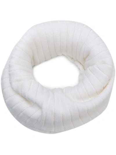 Shop Courrèges Rib Knit Collar Scarf In White