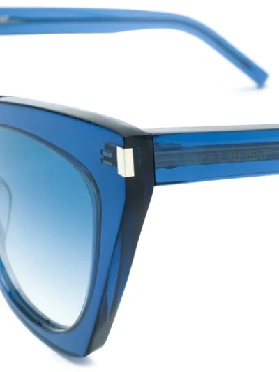 Shop Saint Laurent Kate Sunglasses In Blue