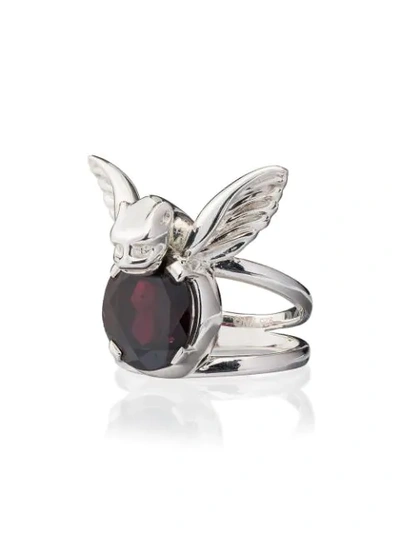 Shop Maria Nilsdotter Silver Gargoyle Ring - Metallic