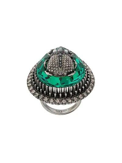 Shop Alexander Mcqueen Beetle Ring - Green