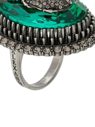 Shop Alexander Mcqueen Beetle Ring - Green