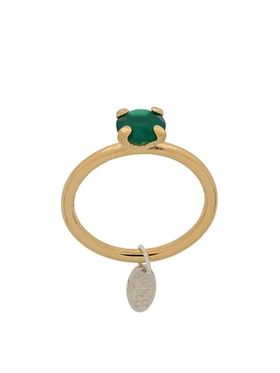 Shop Wouters & Hendrix Green Agate Ring In Gold