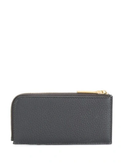 Shop Thom Browne Logo-stamp Pebbled Wallet In Grey