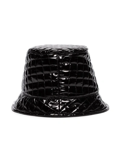 Shop Maison Michel Souna Vinyl-effect Bucket Hat In Black
