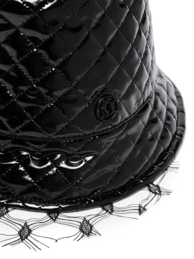 Shop Maison Michel Souna Vinyl-effect Bucket Hat In Black