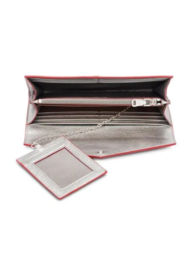 Shop Miu Miu Madras Envelope Wallet In Silver