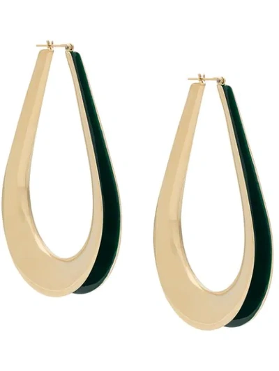 Shop Annelise Michelson Enamel Hoop Earrings In Gold